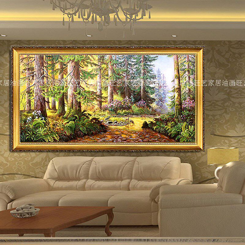 手绘欧式风景油画客厅酒店别墅办公室餐厅沙发背景书房家居挂画
