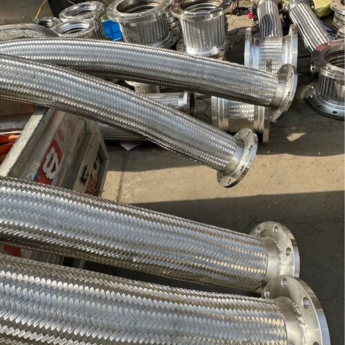 天津大口径工业用不锈钢法兰式软连接金属软管 DN300钢丝编织管