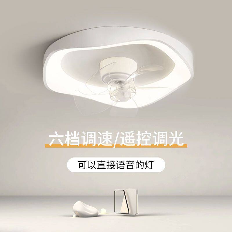 风扇灯卧室儿童吸顶灯带风扇餐厅简约风扇灯大风力一体摇头风扇灯图片