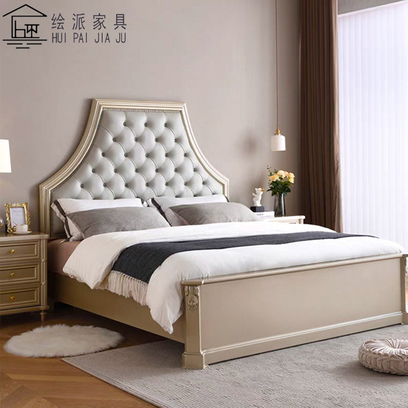 美式轻奢实木床法式豪华婚床储物公主床现代简约双人床主卧大床
