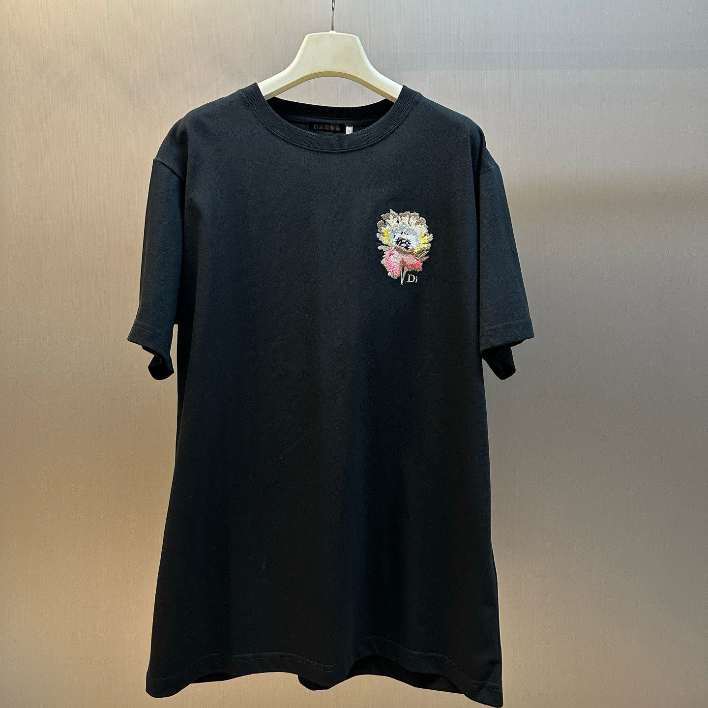 CD正确版花卉刺绣短袖T恤男女款