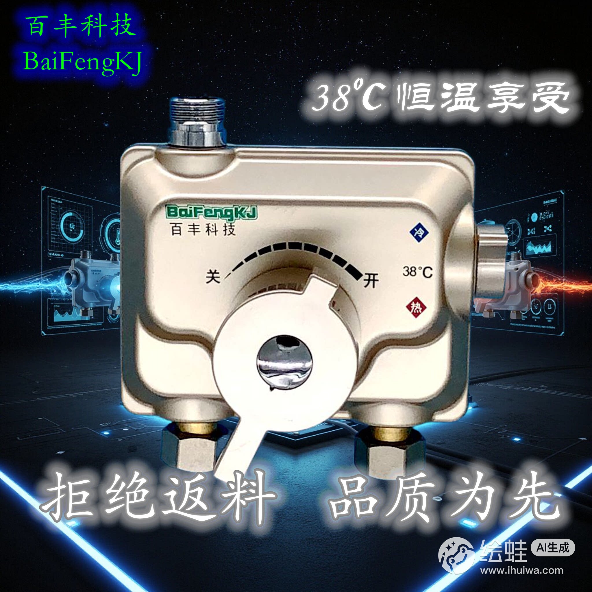 百丰科技太阳能恒温淋浴混水阀图片