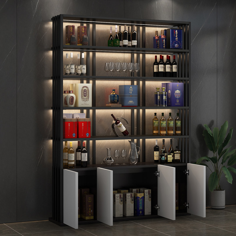 酒架置物架落地轻奢展示架客厅柜子家用酒柜餐厅红酒架子收纳架