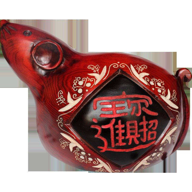 木雕摆件手工实木中式装修客厅桃木十二生肖存钱罐木头雕刻工艺品