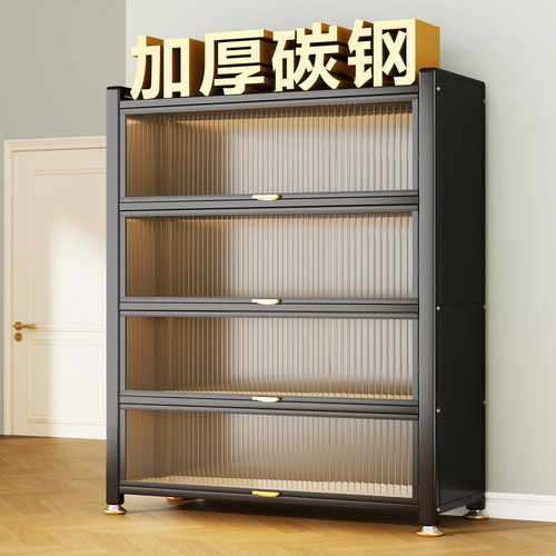 钢制大容量防尘鞋柜家用室内门口多层铁艺收纳鞋架入户玄关置物柜