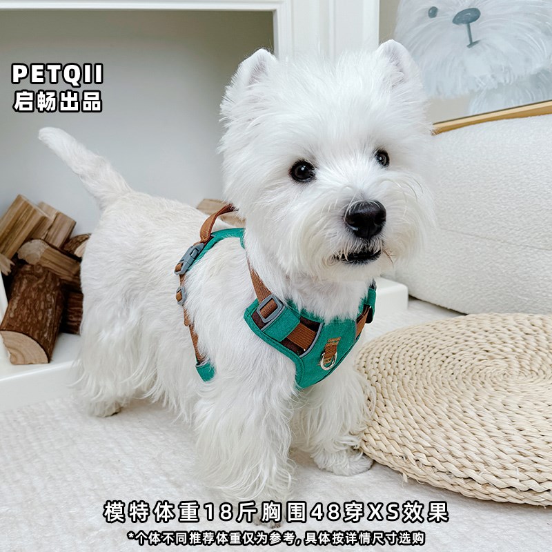 狗狗胸背牵引绳遛狗猫咪宠物胸背带小狗柯基比熊泰迪背心式遛狗绳