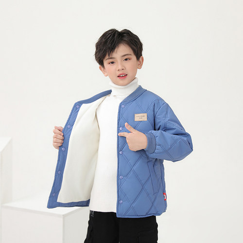 校服内胆男童秋冬棉服儿童外套中大女童加厚加绒棉衣上衣保暖冬装