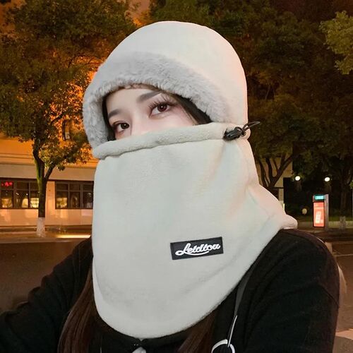 帽子女款冬季围脖一体帽男士电动车冬天骑行保暖防风防寒加绒头套