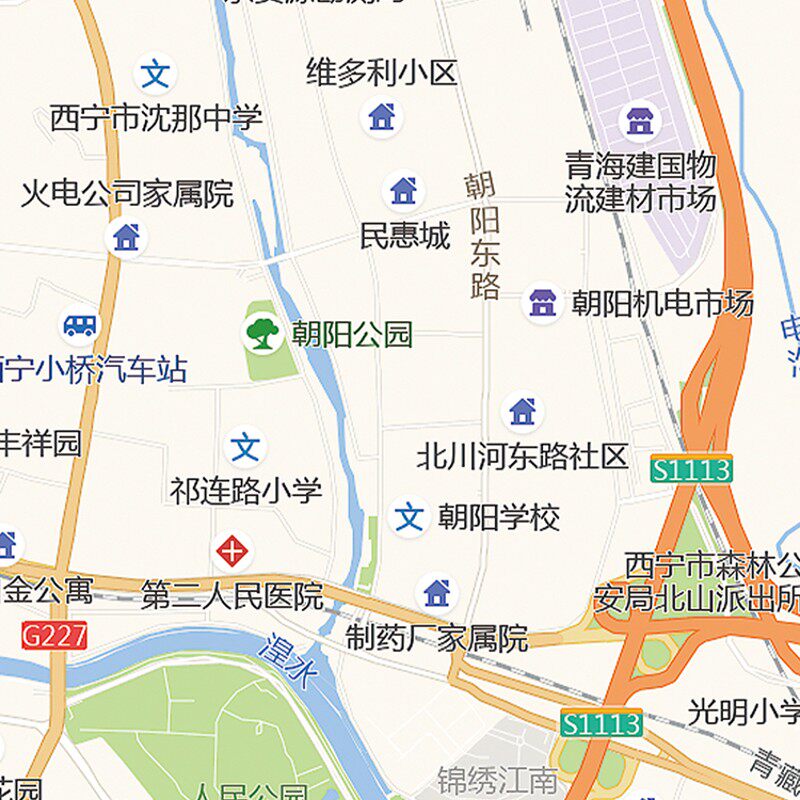 2021新款西宁市城区地图办公室挂图高清防水墙壁装饰实物推荐定制