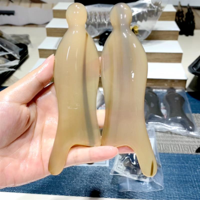 天然牛角刮痧板面部美容拨筋棒天然肩颈部专用脸部拨经棒刮脸板片