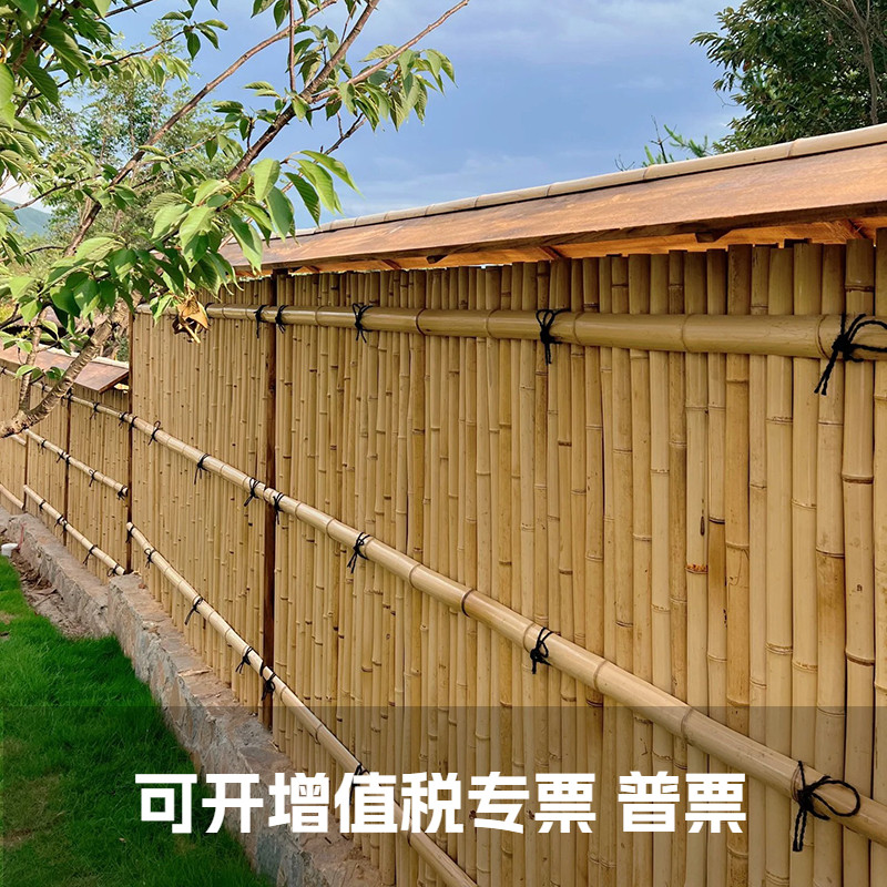 竹篱笆栅栏日式庭院门户外防腐竹排围墙护栏隔断民宿别墅竹子围栏