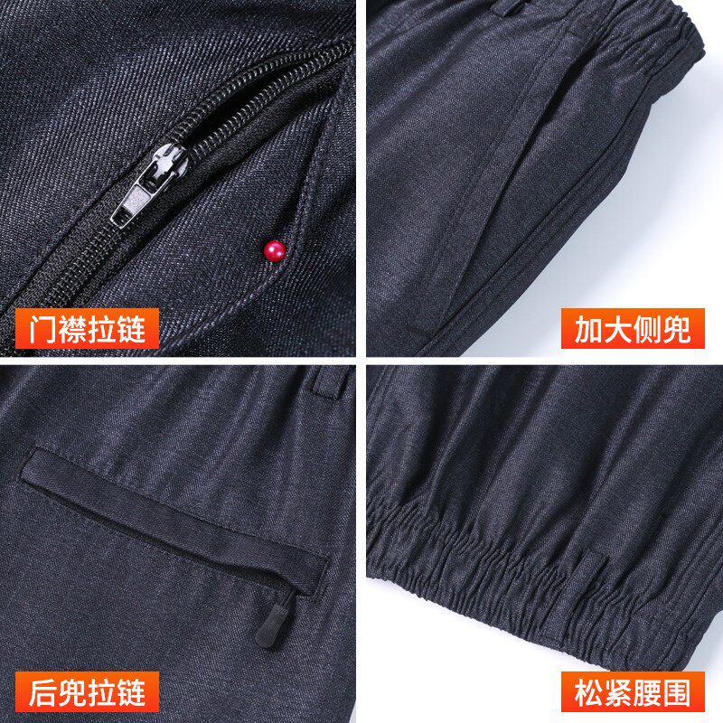 老人加绒加厚裤子男冬季70岁80爷爷保暖裤棉裤外穿爸爸装休闲裤