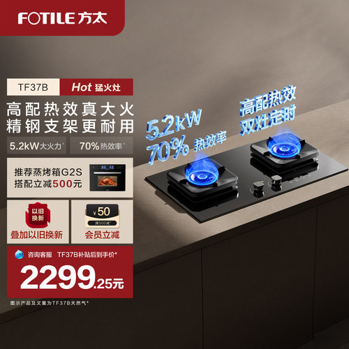 方太TF37B定时燃气灶5.2KW大火力