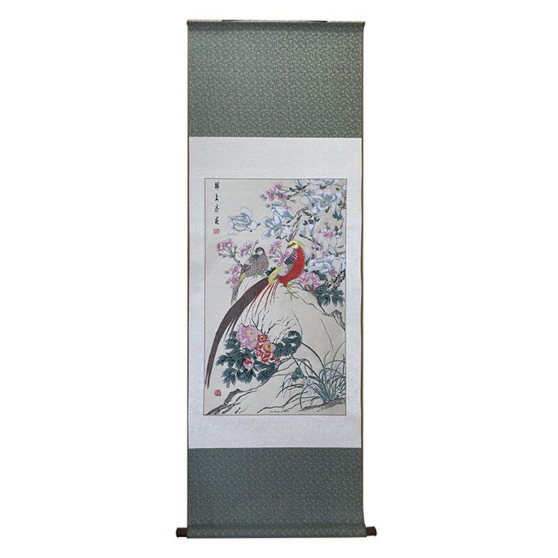 锦上添花古蜀锦四川特色文化手工艺品外事纪念礼物卷轴挂画送老外