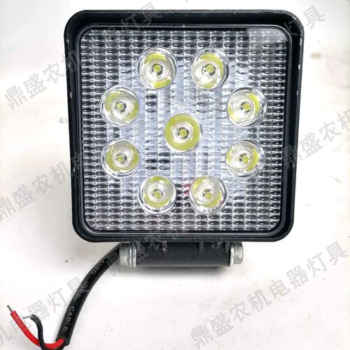 叉车led9灯珠方形前照大灯货车挖机工程车辆照明灯12v24伏合力
