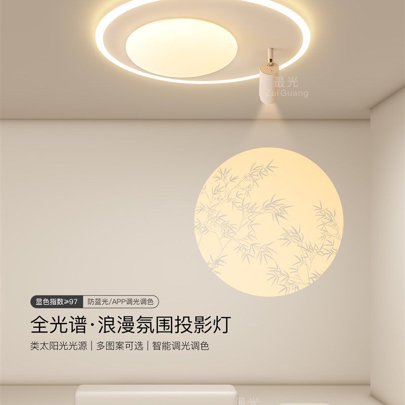 投影灯led吸顶灯2026新款氛围感艺术卧室灯客厅主灯书房餐厅灯具
