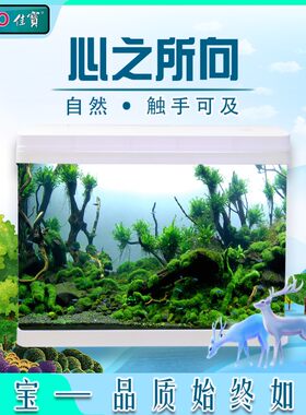 佳宝鱼缸水族箱生态桌面金鱼缸玻璃迷你小型客厅懒人免换水家用缸