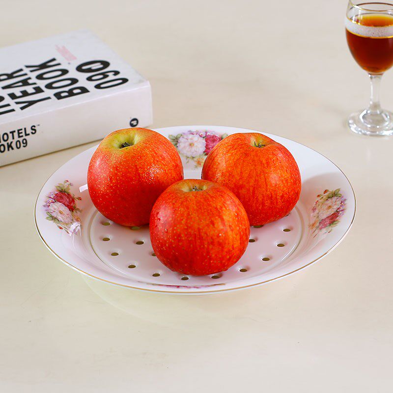 欧式骨瓷饺子盘双层沥水盘子菜盘家用陶瓷餐盘创意餐具大汤碗斗碗