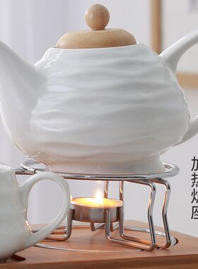创意陶瓷花草茶具简约韩式家用茶壶茶杯托盘套装可加热送小蜡烛