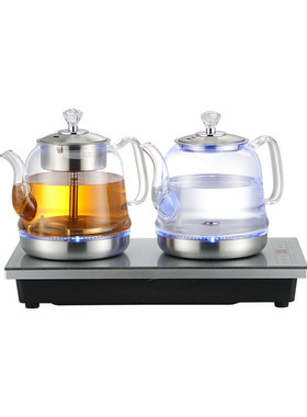 快煮壶全自动上水玻璃家用茶桌嵌入式一体电热烧水壶蒸茶壶三合一