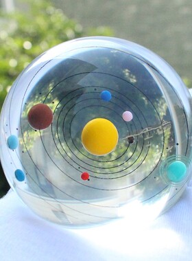 水晶球八大行星摆件3D水晶太阳系银河系创意礼品生日礼物家居装饰