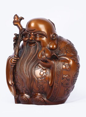 紫铜《寿星公》摆件老寿星老人祝寿礼品装饰品铜工艺品家居饰品