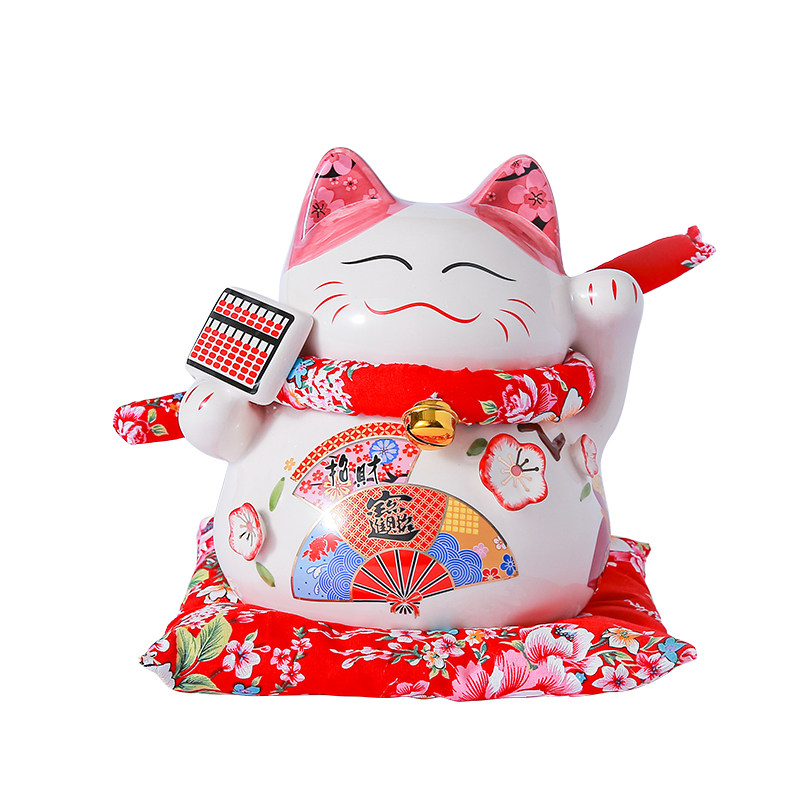 招财猫小摆件开业创意店铺收银台家居客厅装饰超市存钱罐送礼物品