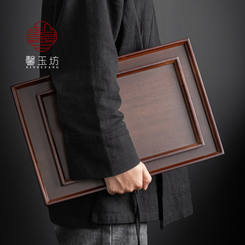 馨玉坊竹制托盘日式长方形茶盘家用蛋糕水杯披萨盘放茶杯餐具盘子