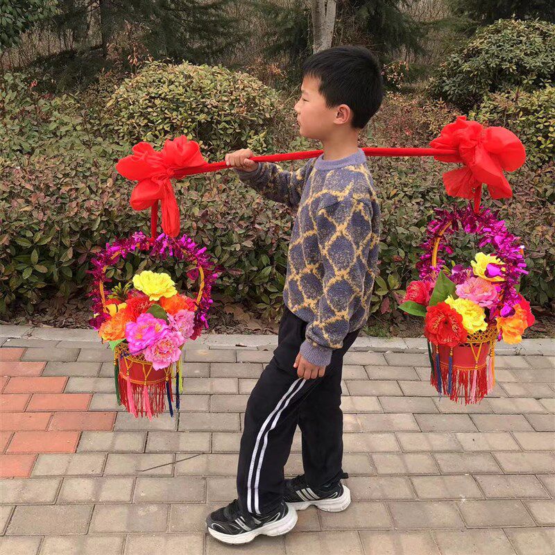儿童舞蹈花篮幼儿园跳舞花篮秧歌花篮戏剧戏曲舞台表演花篮花挑