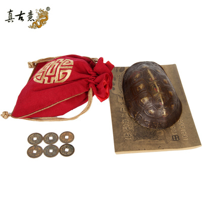 真古意 纯铜乌龟壳摆件文玩手把件铜龟壳六爻工具器具随身工艺品