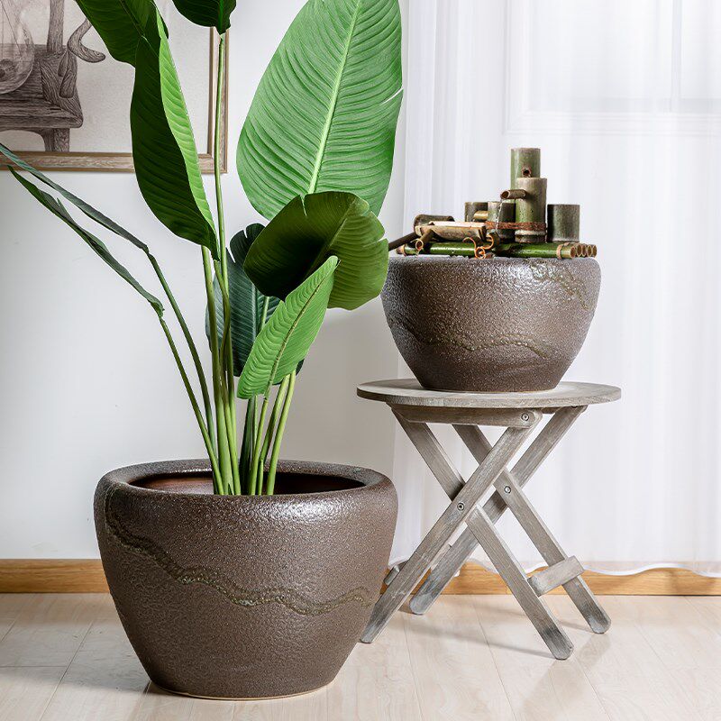 景德镇仿古大水缸睡莲缸荷花盆乌龟缸铁树盆景种树养花盆庭院客厅