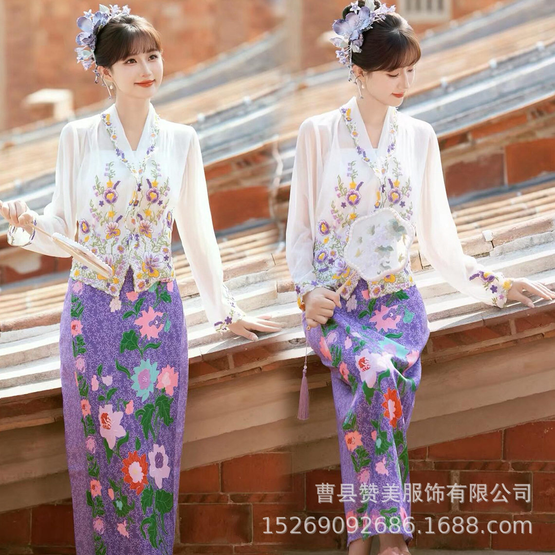 影楼新款傣族簪花拍照服装西双版纳小清新旅拍写真摄影艺术照服装