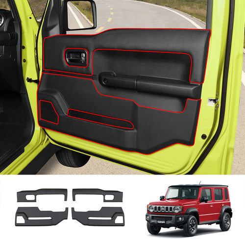 适用于5门吉姆尼Jimny Nomade 2023+改装皮革 车门防踢垫车门护板