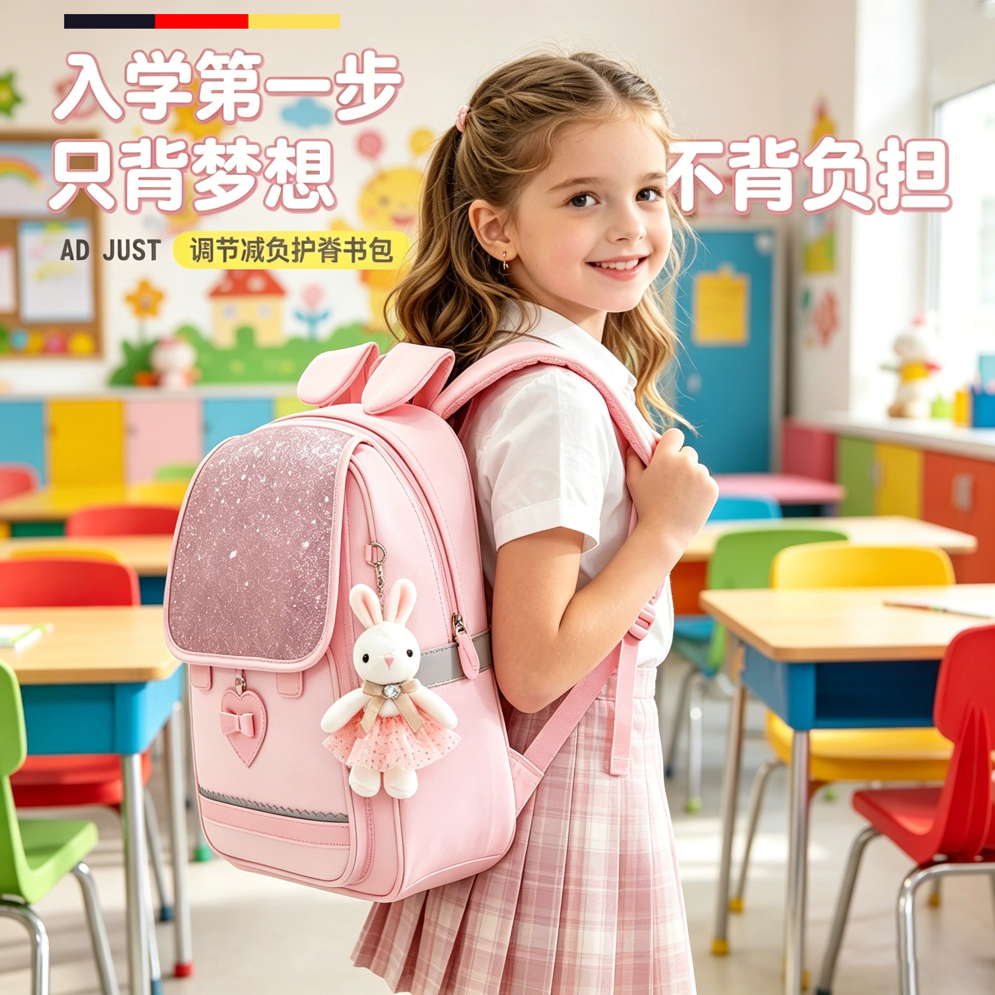 女孩书包轻便减负大容量双肩包