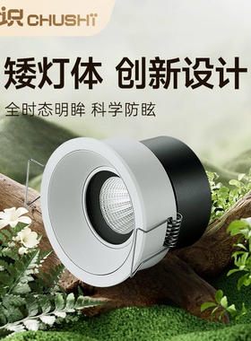 初识照明 家用led射灯小山丘嵌入式全光谱客厅过道矮款洗墙天花灯