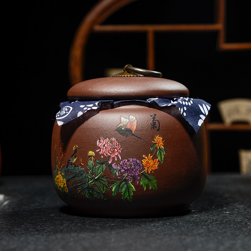 宜兴紫砂茶叶罐家用龙井白茶绿茶包装储存醒茶罐密封防潮陶瓷罐子