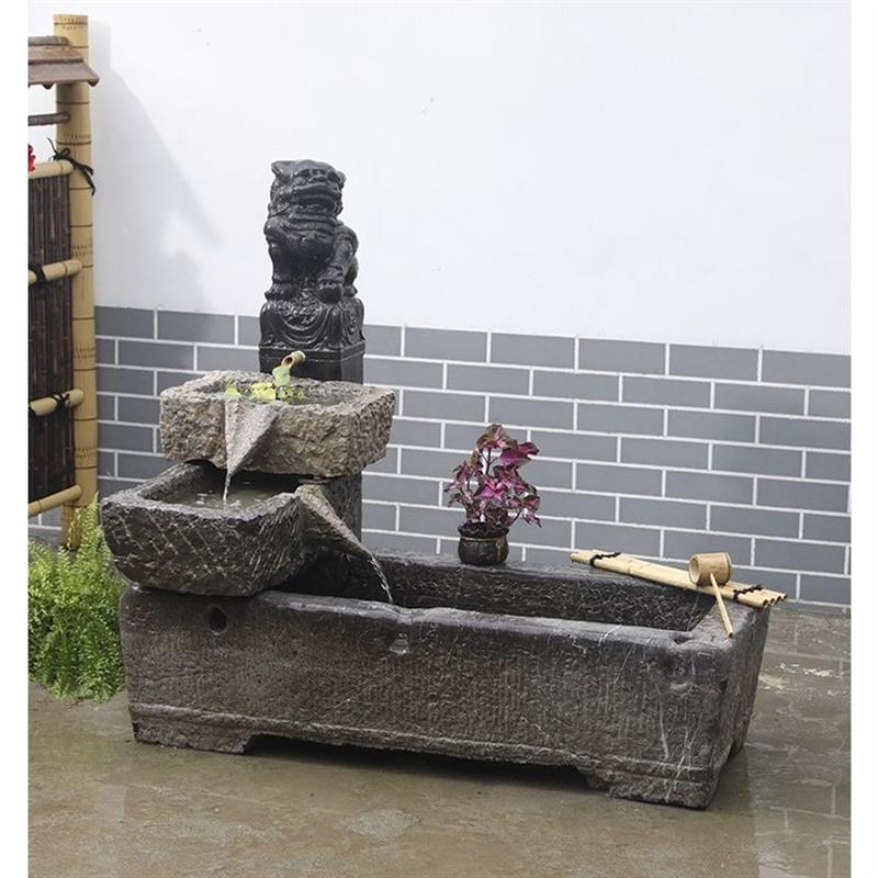 老旧马槽流水石槽组合户外庭院水槽青石大型石头鱼缸养鱼装饰摆饰