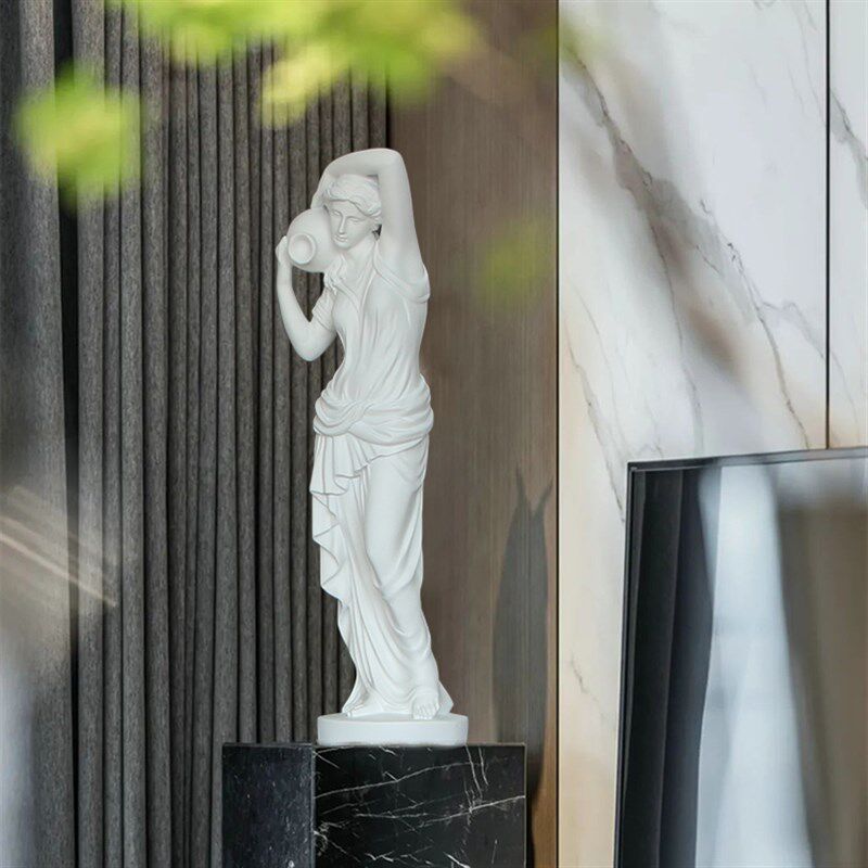 招财摆件家居客厅电视柜隔断玄关软装饰工艺品欧式花园人物雕塑