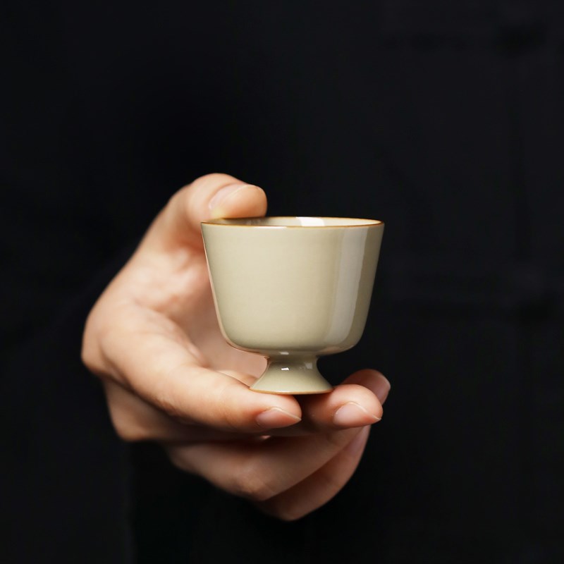 蔓生尘物定白茶具素面凝脂三秋套杯斗笠品茗杯主人杯功夫茶道多款