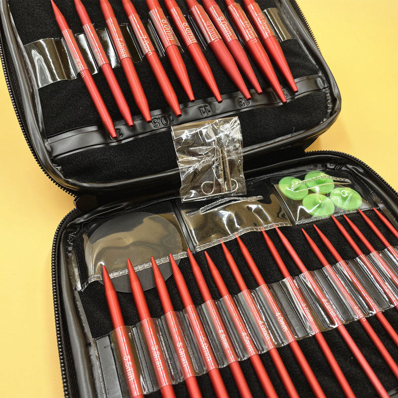 红胖子可换绳可拆卸环形毛衣针可循环使用氧化铝环形针套装加粗