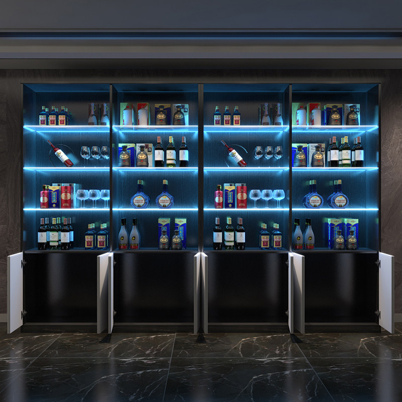 酒架置物架落地家用展示架吧台餐厅红酒架子酒水展示柜轻奢酒柜子