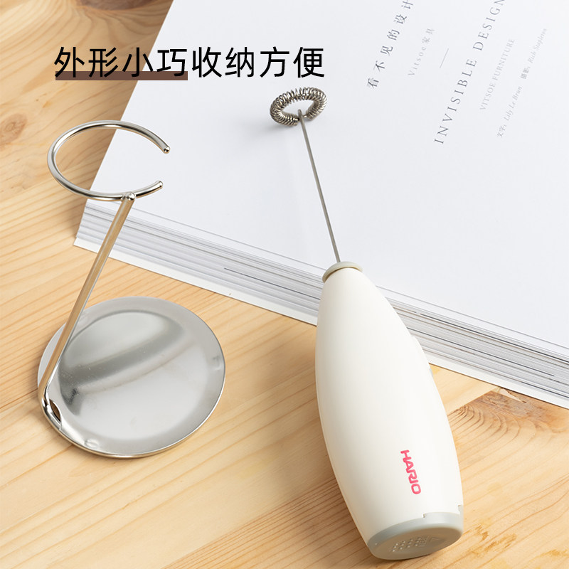 HARIO奶泡器咖啡拉花套装手持电动奶泡机打奶器家用牛奶打泡器CZ