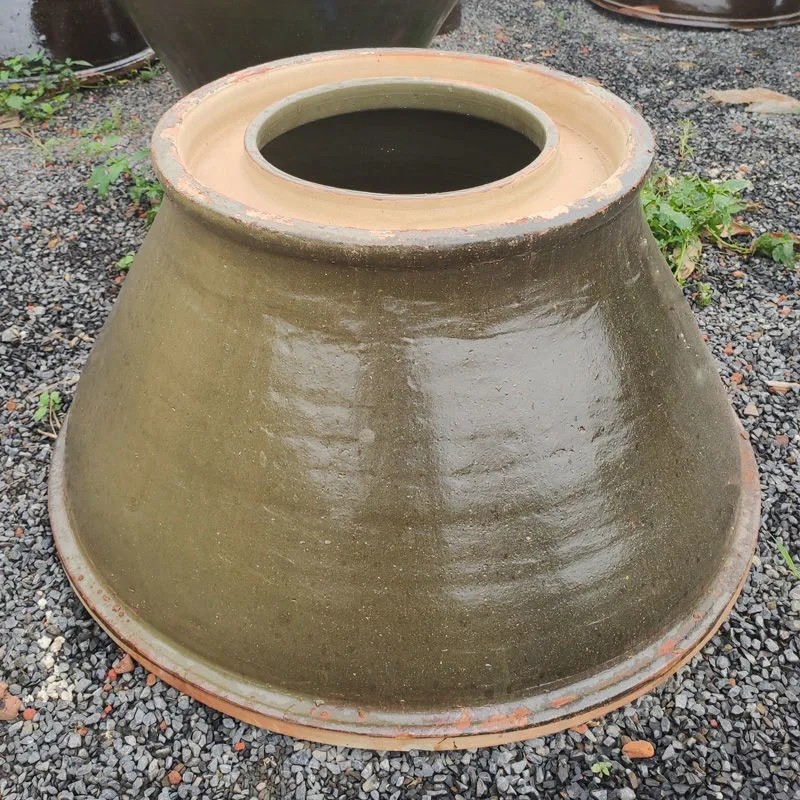 农村传统土古法陶瓷酿酒设备家用瓦缸天锅酒甑冷却缸蒸酒器莲花型