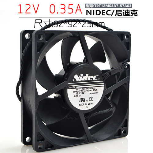 出售原装NIDEC T92T12MS3A7-57A03 9225 9cm DC12V 0.35a散热风扇