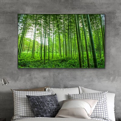 绿色竹林自然风景竹子装饰画客厅沙发背景墙壁画卧室餐厅床头挂画