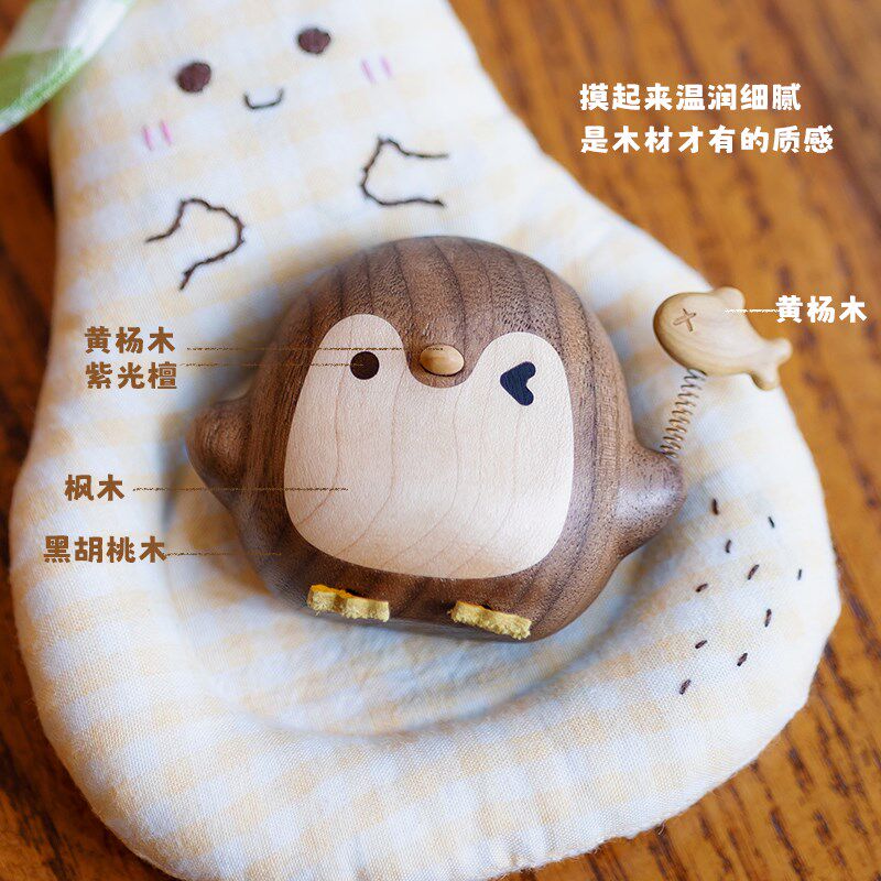 企鹅冰箱贴/木质既是冰箱贴又是车载可爱创意卡通磁吸装饰车载