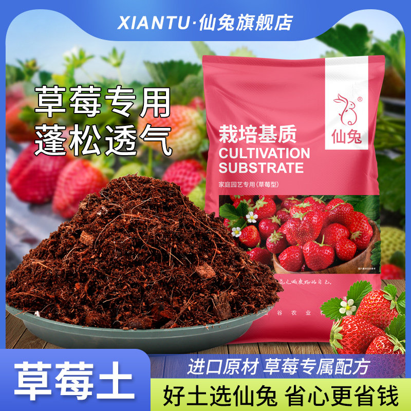 仙兔草莓专用营养土有机土阳台盆栽土壤种植土蓬松花土泥炭土透气