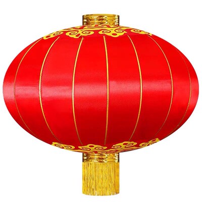 欢度佳节灯笼大门绸布铁口大型户外防水防晒型号大红欢度国庆灯笼