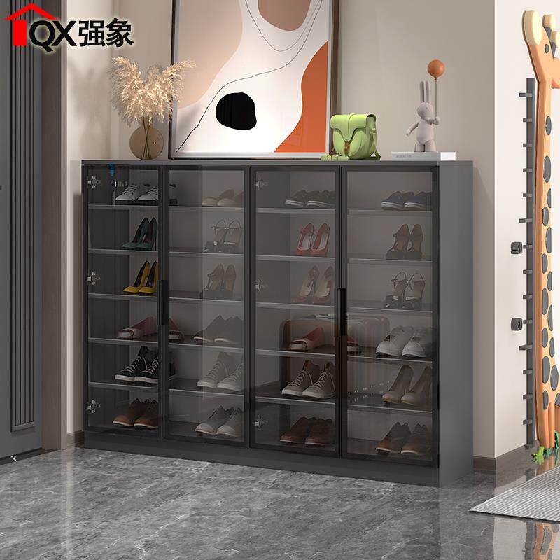 轻奢玻璃门入户鞋柜家用门口进门新款高立式展示柜阳台储物柜N41