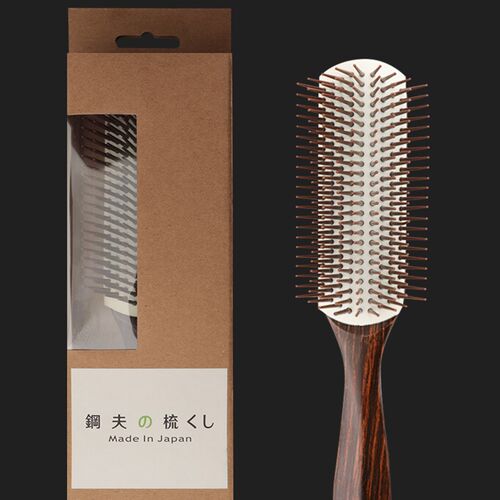 钢夫九排梳男士油头专用可清洗排骨梳大背头造型梳子发廊理发店 - 封面